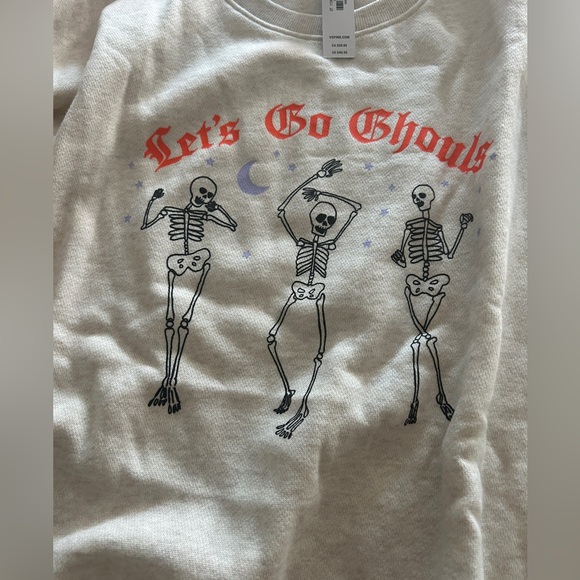 VS PINK Ivy Fleece Classic Crew Sweatshirt Let’s go ghouls NWT - Picture 2 of 7